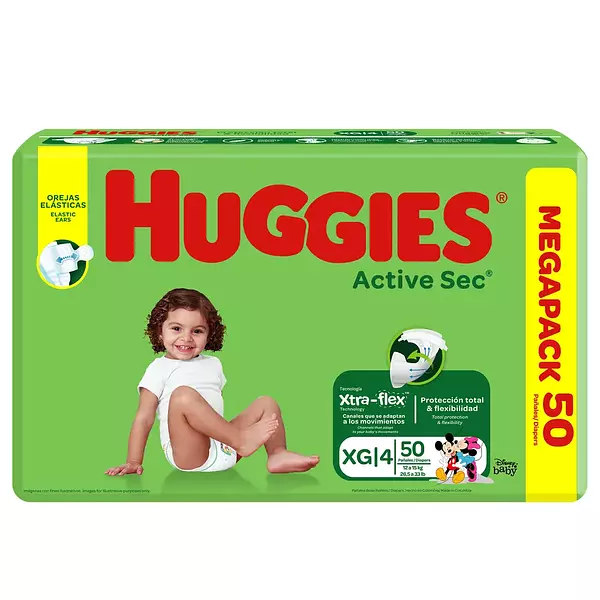 Pañal Huggies Active Sec Etapa 4