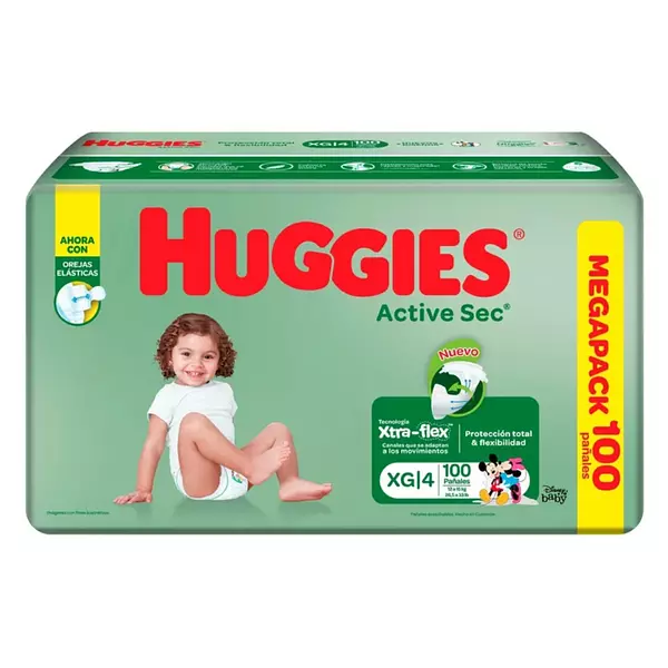 Pañal Huggies Active Sec Etapa 4